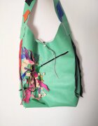 Shopika Geanta hobo din piele naturala multicolora unicat