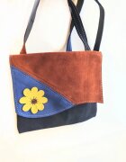 Shopika Geanta multicolora din piele naturala cu dalie