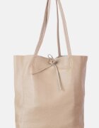 Shopika Geanta shopper bej din piele naturala