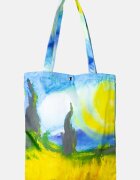Shopika Geanta shopper din material textil cu imprimeu inspirat dintr-o pictura a lui Vincent Van Gogh