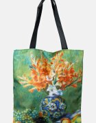Shopika Geanta shopper din material textil cu imprimeu inspirat dintr-o pictura cu natura statica