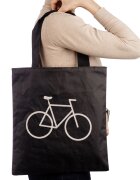 Shopika Geanta shopper neagra din material textil cu imprimeu grafic bicicleta