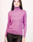 Shopika Helanca pulover cu guler inalt masura mare roz