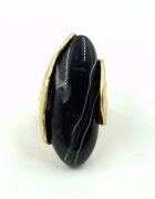 Shopika Inel dama reglabil cu element decorativ negru marmorat
