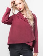Shopika Jacheta bordo petrecuta din tricot de bumbac