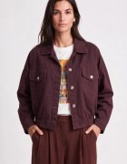 Shopika Jacheta cu croi lejer casual cu elastic in talie si buzunare aplicate visinie
