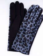 Shopika Manusi bleumarin textil cu imitatie animal print cu aspect catifelat
