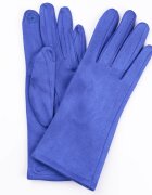 Shopika Manusi dama albastru electric din material textil catifelat