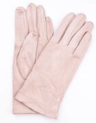 Shopika Manusi dama bej deschis din material textil catifelatat