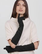 Shopika Manusi dama foarte lungi si simple din material textil catifelat negru