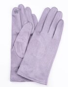 Shopika Manusi dama gri deschis din material textil catifelatat