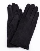 Shopika Manusi dama negre din material textil catifelat