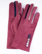Shopika Manusi dama textil bordo clasice cu nasturi colorati