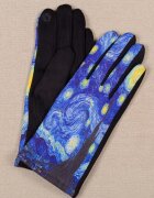 Shopika Manusi dama textil cu imprimeu inspirat dupa Noaptea Instelata a lui Van Gogh