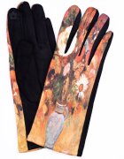 Shopika Manusi dama textil imprimate cu reproduceri dupa o pictura cu flori de camp