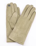 Shopika Manusi dama verde prazuliu din material textil catifelatat