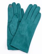 Shopika Manusi dama verde smarald din material textil catifelat