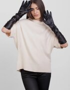 Shopika Manusi elegante lungi de dama din piele naturala neagra