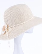 Shopika Palarie de paie impletita cu decoratiune margareta bej