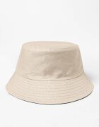 Shopika Palarie tip bucket unisex cu doua fete bej deschis si negru din bumbac