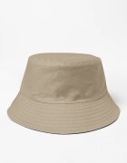 Shopika Palarie tip bucket unisex cu doua fete bej inchis si negru din bumbac