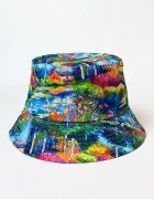 Shopika Palarie tip bucket unisex cu doua fete cu model inspirat dupa un peisaj campenesc cu gradini inflori