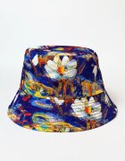 Shopika Palarie tip bucket unisex cu doua fete imprimata cu model inspirat dupa o pictura cu nuferi
