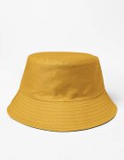 Shopika Palarie tip bucket unisex cu doua fete mustar si negru din bumbac