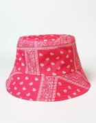 Shopika Palarie tip bucket unisex cu doua fete paisley fucsia si negru