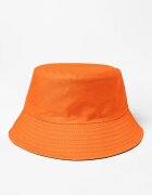 Shopika Palarie tip bucket unisex cu doua fete portocaliu si alb din bumbac