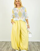 Shopika Pantaloni galbeni cu croiala bufanta de efect
