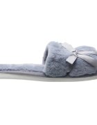 Shopika Papuci de casa gri cu panglica si funda