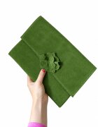Shopika Plic verde din piele naturala intoarsahandmade
