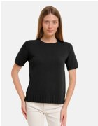 Shopika Pulover cu maneca scurta la baza gatului negru