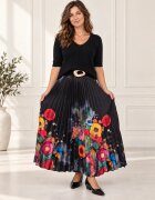 Shopika Pulover dama cu maneca scurta raglan si decolteu in V negru