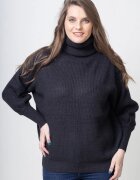 Shopika Pulover negru oversize pe gat