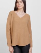 Shopika Pulover versatil cu decolteu V din vascoza camel