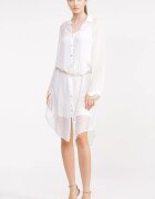 Shopika Rochie camasa din matase si vascoza alba cu dublura