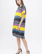 Shopika Rochie de vara lalea usoara cu dungi color din bumbac