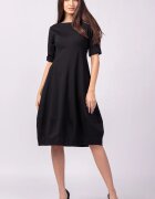 Shopika Rochie lalea cambrata din jerseu punto milano neagra