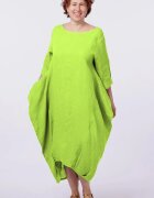 Shopika Rochie lalea in colturi din in verde lime