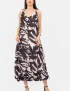 Shopika Rochie lunga gogosar cu imprimeu alb-negru