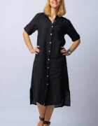 Shopika Rochie midi neagra tip camasa din in