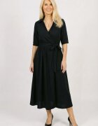 Shopika Rochie midi petrecuta cu cordon din vascoza neagra