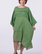 Shopika Rochie oversize verde olive din in si batist de bumbac