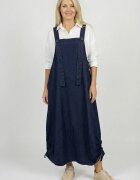 Shopika Rochie sarafan lunga cu bretele si snur reglabil din denim