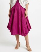 Shopika Romania Fusta midi cu colturi din in mercerizat fucsia