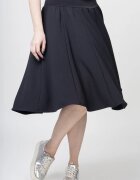 Shopika Romania Fusta neagra in clini midi din vascoza (70 cm)