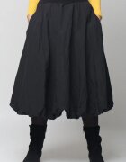 Shopika Romania Fusta neagra midi tip gogosar din tafta cu memorie