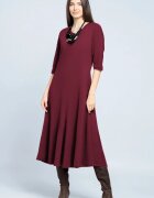 Shopika Romania Rochie cambrata din tricot de vascoza bordo